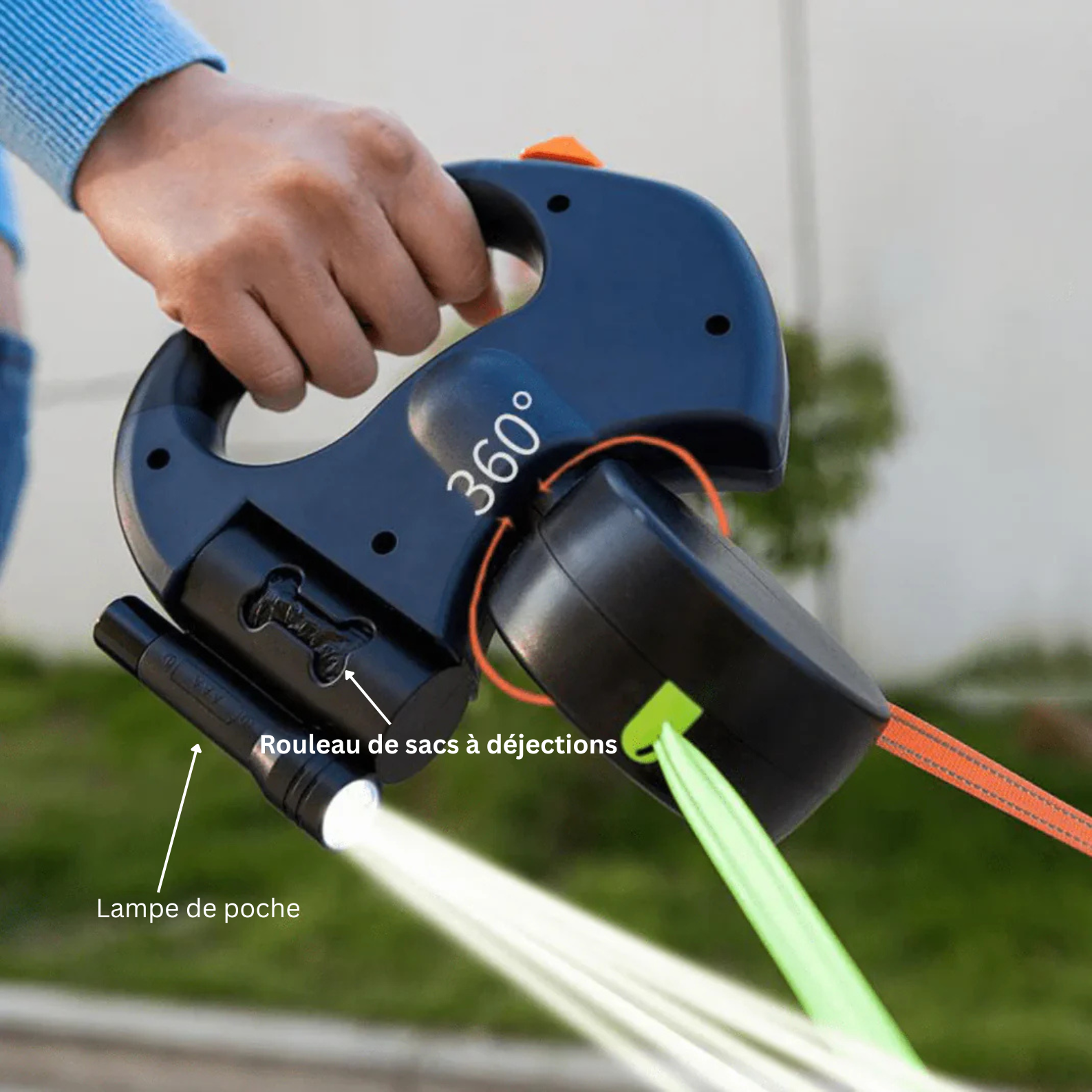 DuoLaisse™ – Laisse Double 2-en-1 avec Lampe Intégrée