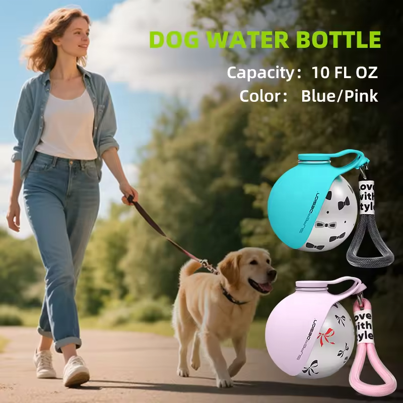 Bouteille d'eau portable 2 en 1 pour chien