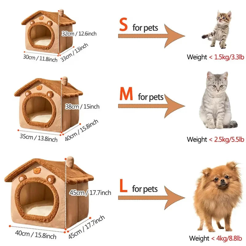 Maison Douillette Pliable pour Chat & Petit Chien – Lavable & Confort Ultime