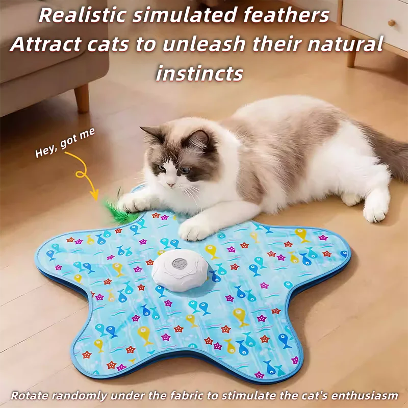 ChasseMalin™ Jouet Automatique pour Chat – Couverture Cache-Jouet Rotative Anti-Stress & Anti-Ennui