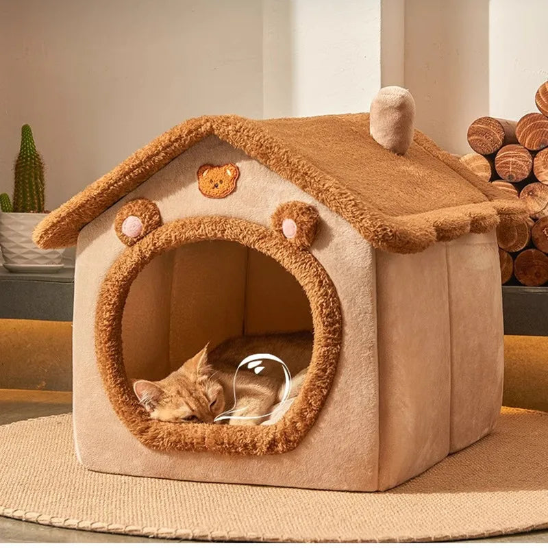 Maison Douillette Pliable pour Chat & Petit Chien – Lavable & Confort Ultime