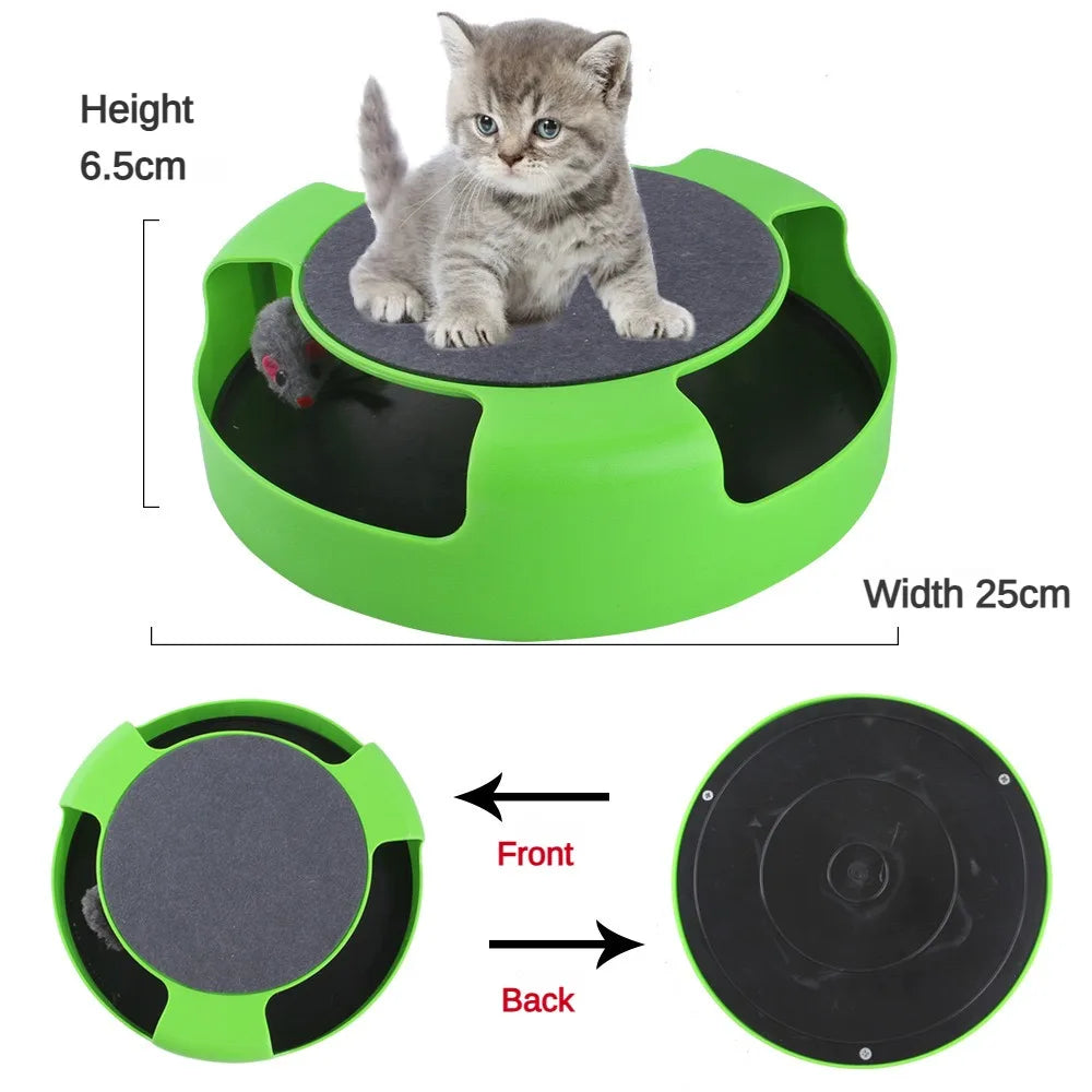 Piste de Jeu Interactive pour Chat – Jouet Rotatif avec Souris (Stimule l’Instinct de Chasse)