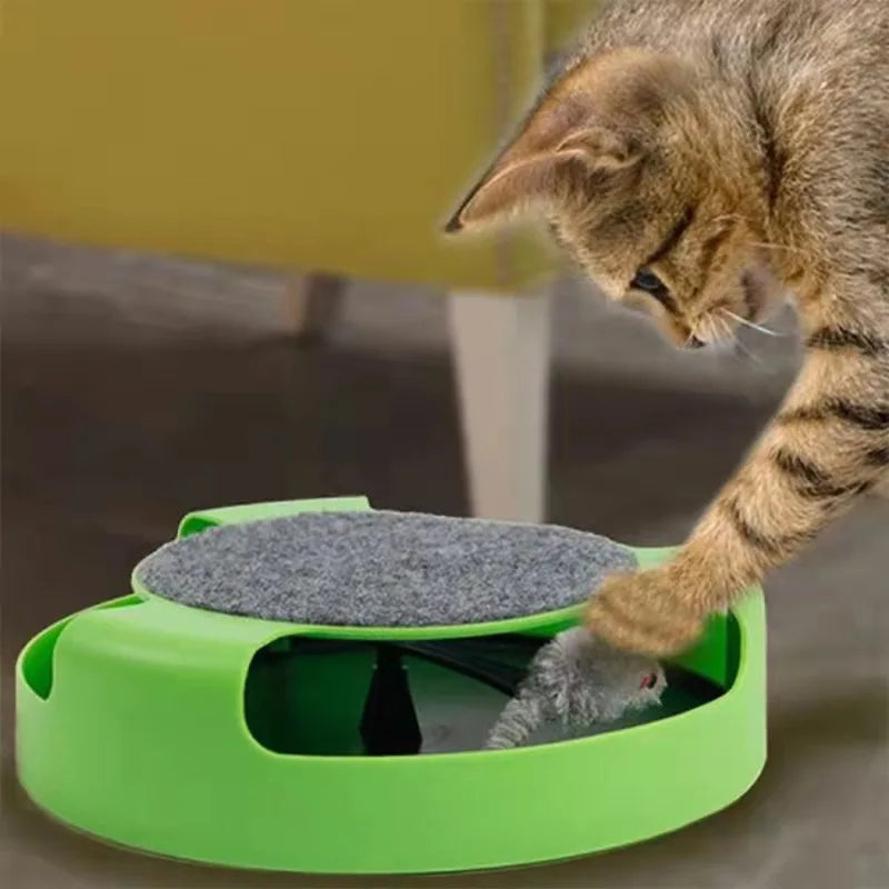 Piste de Jeu Interactive pour Chat – Jouet Rotatif avec Souris (Stimule l’Instinct de Chasse)