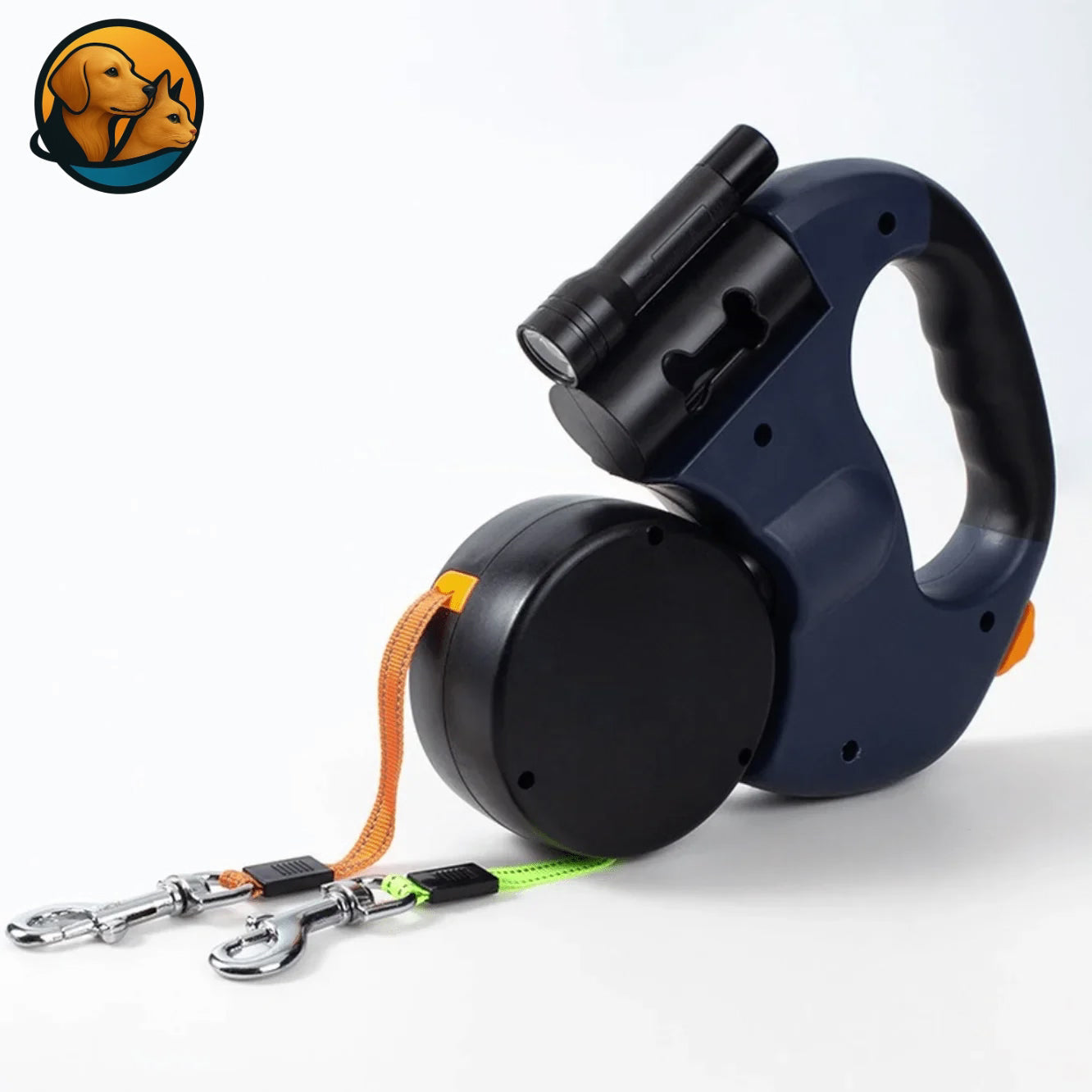 DuoLaisse™ – Laisse Double 2-en-1 avec Lampe Intégrée