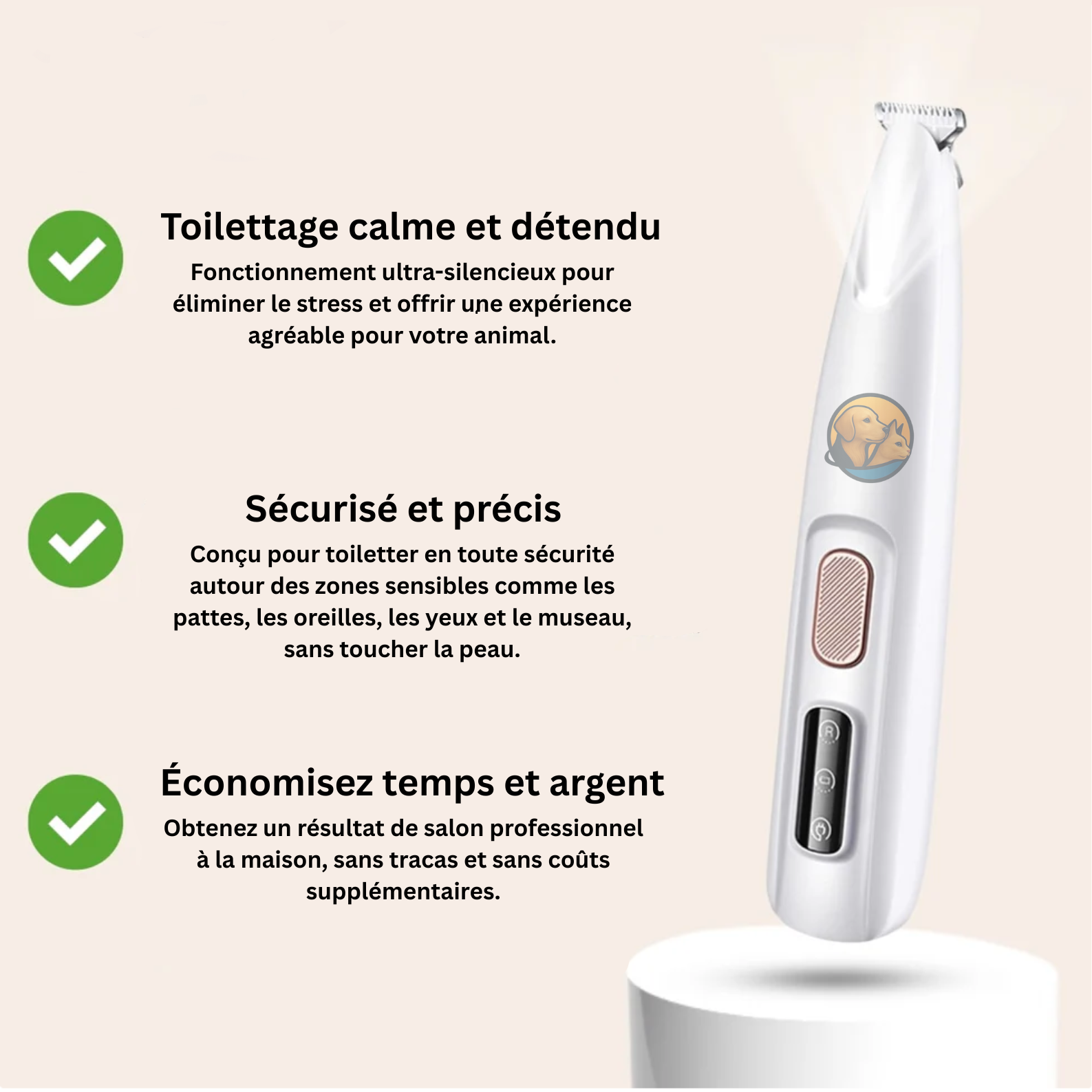 TrimePattes™ | Tondeuse Silencieuse & Précise